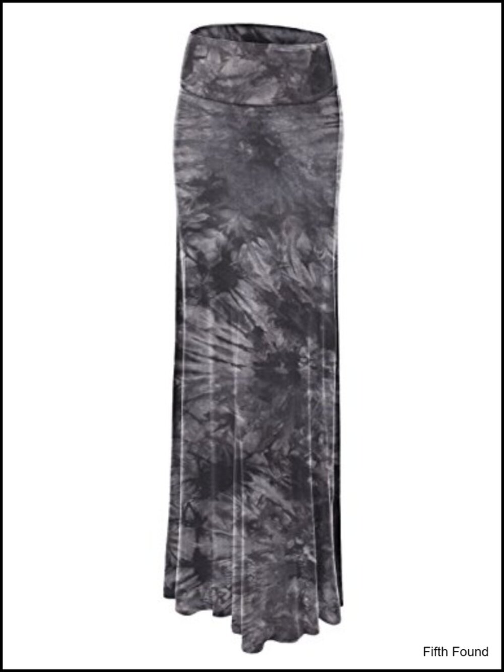 Women's High Waist Fold Over Flowy Maxi Skirt Soft Stretch Jersey